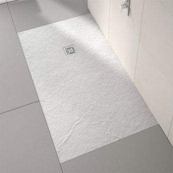 Merlyn TrueStone Rectangular Shower Tray with Waste 1200mm x 800mm - White