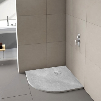 Merlyn Truestone Quadrant Shower Tray with Waste 900mm x 900mm - Fossil Grey