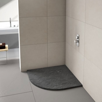 Merlyn TrueStone Quadrant Shower Tray with Waste 900mm x 900mm - Slate Black