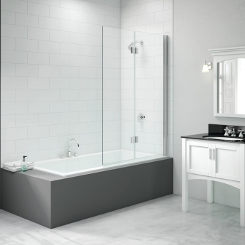 Merlyn Vivid Two Panel Hinged Bath Screen 1500mm High x 900mm Wide - Right Handed