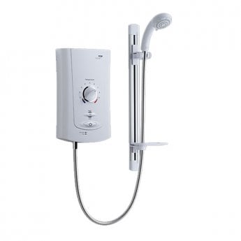Mira Advance Low Pressure Thermostatic Electric Shower with Kit and Showerhead 9.0kW White/Chrome