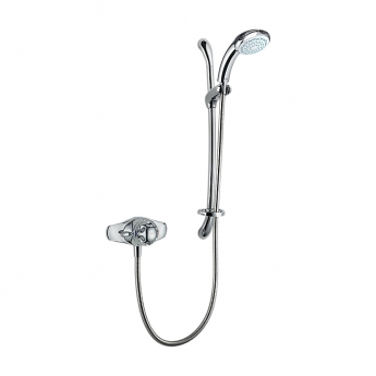 Mira Excel EV Exposed Thermostatic Shower Mixer with Riser Rail & Handset Kit - Chrome