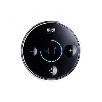 Mira Platinum Concealed Thermostatic Digital Shower Mixer Ceiling Fed High Pressure - Black/Chrome