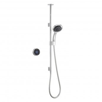 Mira Platinum Concealed Thermostatic Digital Shower Mixer with Ceiling Fed Pumped - Black/Chrome