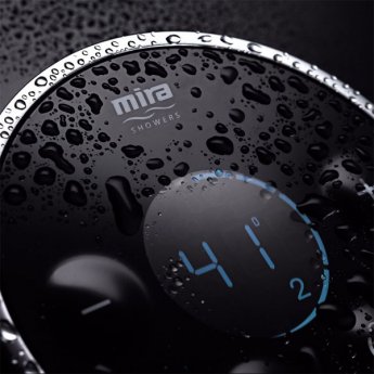 Mira Platinum Concealed Thermostatic Digital Shower Mixer with Rear Fed Pumped - Black/Chrome | Product Image