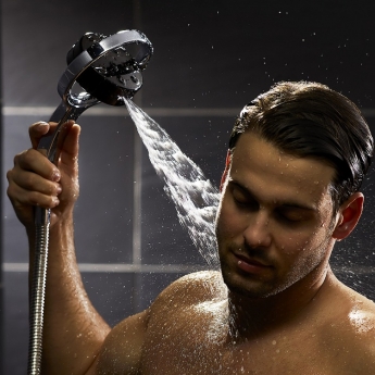Mira Platinum Concealed Thermostatic Digital Shower Mixer with Ceiling Fed Pumped - Black/Chrome