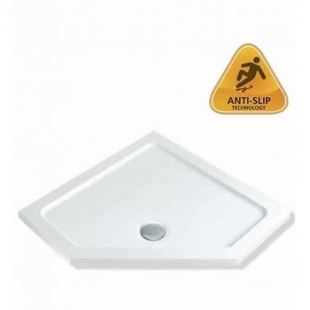 MX Elements Pentagonal Anti-Slip Shower Tray with Waste 900mm x 900mm Flat Top