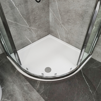 MX Elements Quadrant Shower Tray with Waste 800mm x 800mm Flat Top