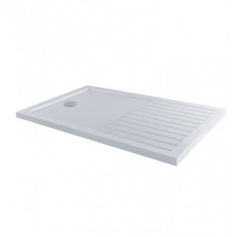 MX Elements Rectangular Walk-In Shower Tray with Waste 1600mm x 800mm - White