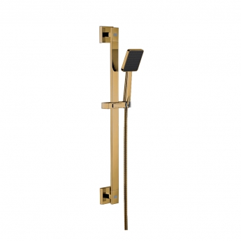 Niagara Observa Deluxe Square Slide Shower Rail Kit with Adjustable Handset - Brushed Brass