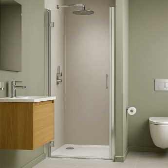 Nuance Doux Lime Quartz Small Alcove Shower Wall Panel Complete Kit (Pack D) | Product Image