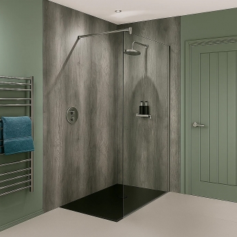 Nuance Driftwood Large Corner Shower Wall Panel Complete Kit (Pack C) | Product Image