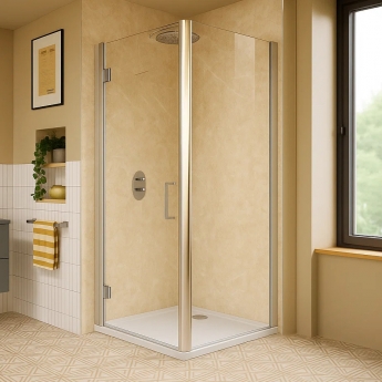 Nuance Petra Small Corner Shower Wall Panel Complete Kit (Pack A) | Product Image