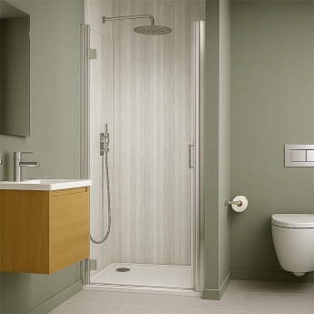 Nuance Platinum Travertine Small Alcove Shower Wall Panel Complete Kit (Pack D) | Product Image