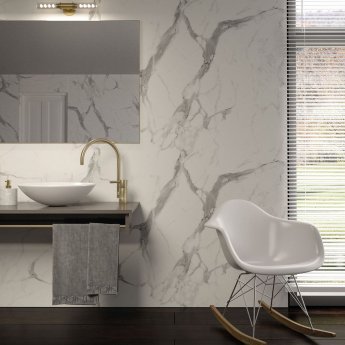 Nuance Finishing Postformed Wall Panel 2420mm H X 160mm W Calacatta Statuario - Glaze