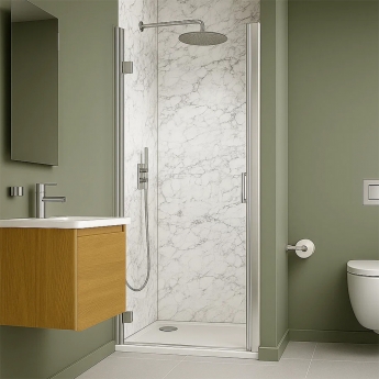 Nuance Turin Marble Small Alcove Shower Wall Panel Complete Kit (Pack D) | Product Image