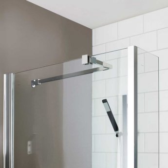 Nuie Square Wet Room Screen Support Arm - Polished Chrome | Product Image