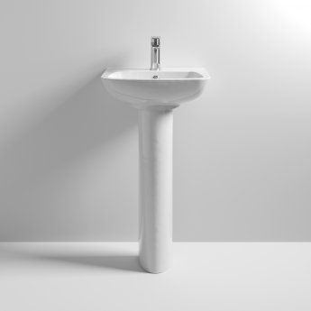 Nuie Ambrose Basin and Full Pedestal 450mm Wide - 1 Tap Hole