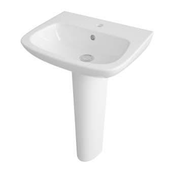Nuie Ambrose Basin and Full Pedestal 500mm Wide - 1 Tap Hole