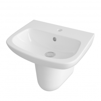 Nuie Ambrose Basin and Semi Pedestal 500mm Wide - 1 Tap Hole