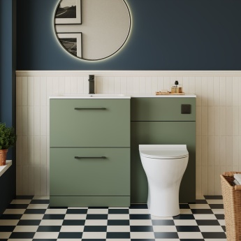 Arno 1100mm 2-Drawer Combination Vanity Basin and Toilet Unit | Product Image