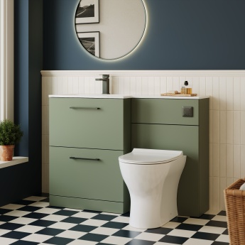 Arno 1100mm 2-Drawer Combination Vanity Basin and Toilet Unit | Product Image