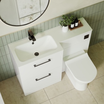 Arno 1100mm 2-Drawer Combination Vanity Basin and Toilet Unit | Product Image