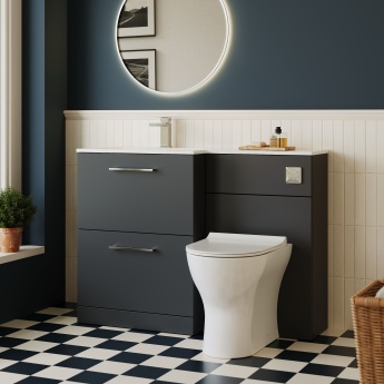 Arno 1100mm 2-Drawer Combination Vanity Basin and Toilet Unit | Product Image