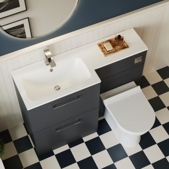 Arno 1100mm 2-Drawer Combination Vanity Basin and Toilet Unit | Product Image