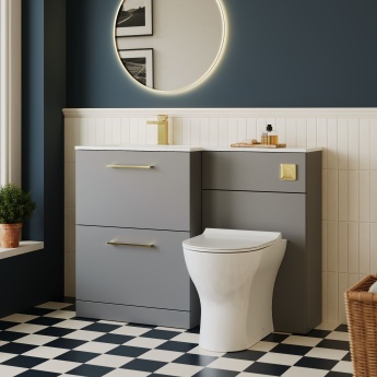 Arno 1100mm 2-Drawer Combination Vanity Basin and Toilet Unit | Product Image