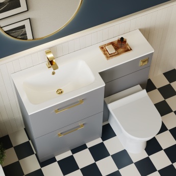Arno 1100mm 2-Drawer Combination Vanity Basin and Toilet Unit | Product Image
