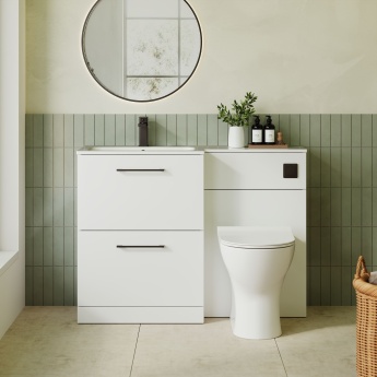 Arno 1100mm 2-Drawer Combination Vanity Basin and Toilet Unit | Product Image