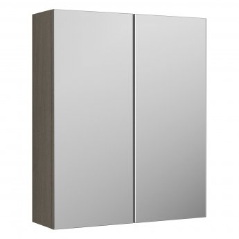 Arno Woodgrain 600mm 2-Door Mirrored Bathroom Cabinet