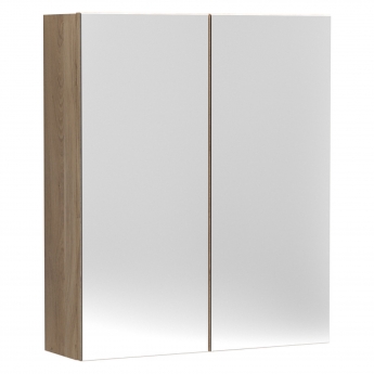 Arno Woodgrain 600mm 2-Door Mirrored Bathroom Cabinet