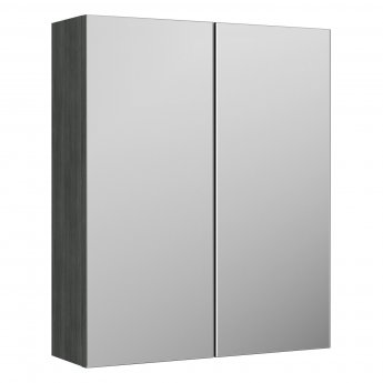Arno Woodgrain 600mm 2-Door Mirrored Bathroom Cabinet