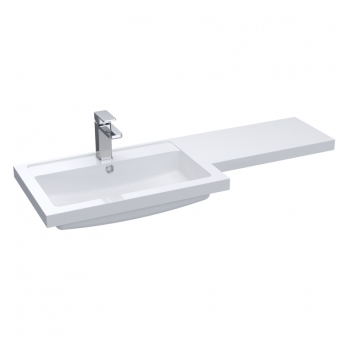 Nuie Arno LH Combination Unit with L-Shape Basin 1100mm Wide - Gloss White