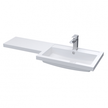 Nuie Arno RH Combination Unit with L-Shape Basin 1100mm Wide - Gloss White