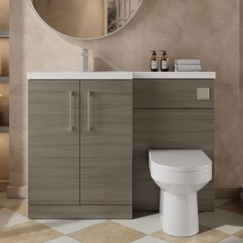 Arno Woodgrain 1100mm Combination Vanity Basin and Toilet Unit | Product Image