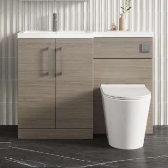 Arno Woodgrain 1100mm Combination Vanity Basin and Toilet Unit