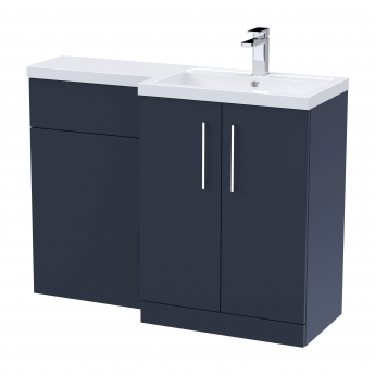 Nuie Arno RH Combination Unit with L-Shape Basin 1100mm Wide - Midnight Blue | Product Image