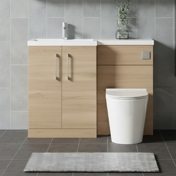 Arno Woodgrain 1100mm Combination Vanity Basin and Toilet Unit