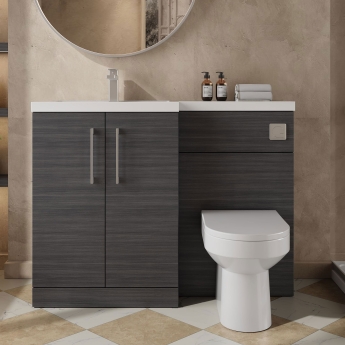 Arno Woodgrain 1100mm Combination Vanity Basin and Toilet Unit | Product Image