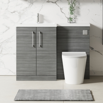 Arno Woodgrain 1100mm Combination Vanity Basin and Toilet Unit