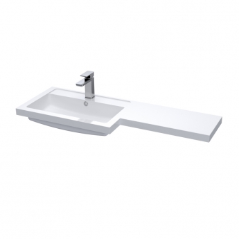 Nuie Arno LH Combination Unit with L-Shape Basin 1100mm Wide - Anthracite Woodgrain
