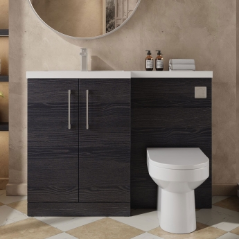 Arno Woodgrain 1100mm Combination Vanity Basin and Toilet Unit | Product Image