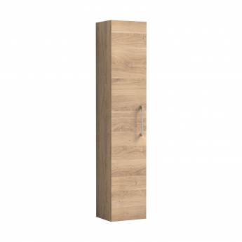 Nuie Arno Wall Hung 1-Door Tall Unit 300mm Wide - Bleached Oak