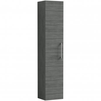 Nuie Arno Wall Hung 1-Door Tall Unit 300mm Wide - Anthracite Woodgrain