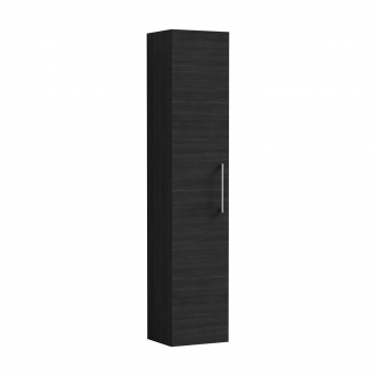 Nuie Arno Wall Hung 1-Door Tall Unit 300mm Wide - Black Woodgrain