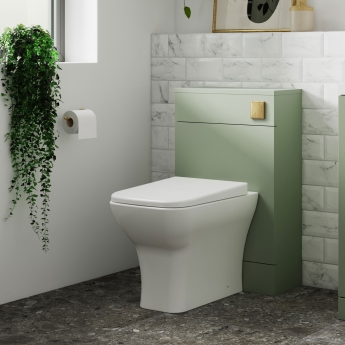 Nuie Arno Back to Wall WC Unit 500mm Wide - Satin Reed Green