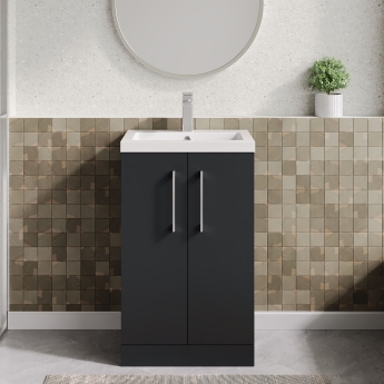 Arno Compact 500mm 2-Door Floor Standing Vanity Unit | Product Image
